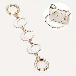 Moon Purse Chain Extender / Charm White Gold Tone Fashion